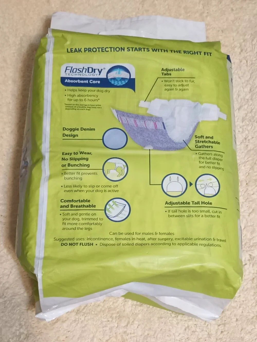 NWT Hartz Comfitables Male & Female Dog Diapers, Medium 15
